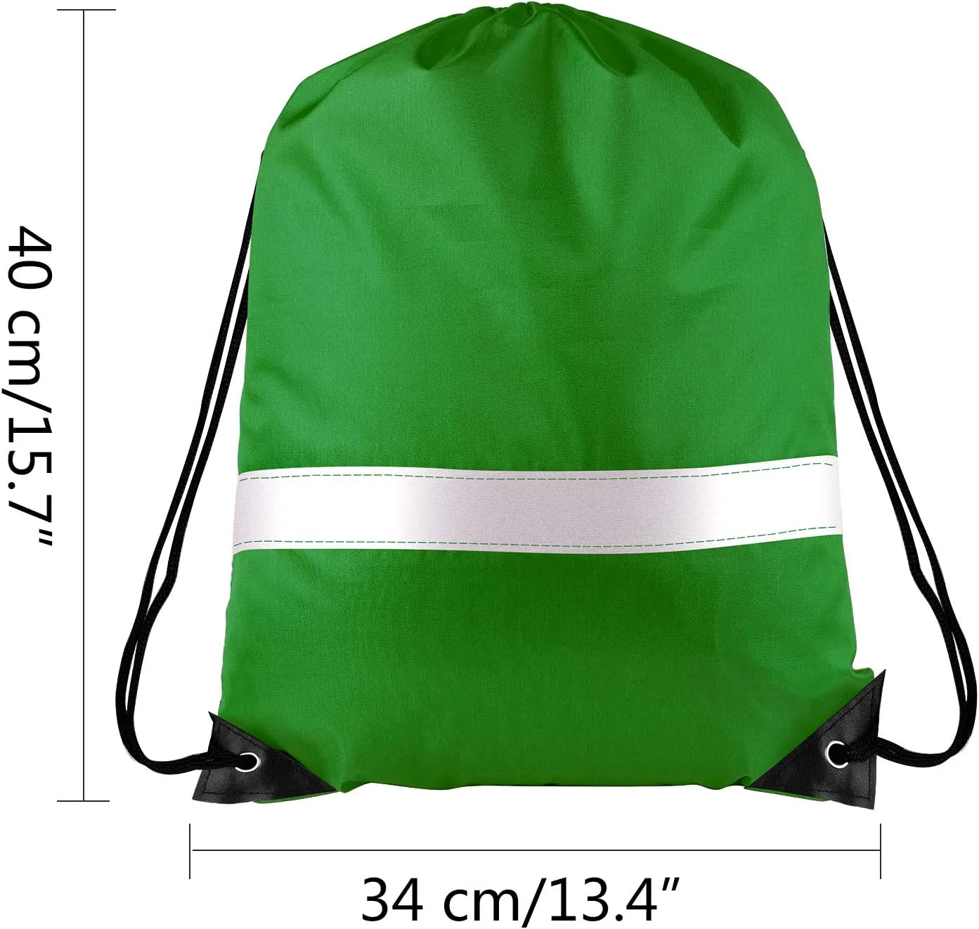 KUUQA 12 Pcs Drawstring Backpack Bag Bulk Reflective Backpack Dark Green String Bags Cinch Sack Backpack for Team Yoga Sport Gym Traveling