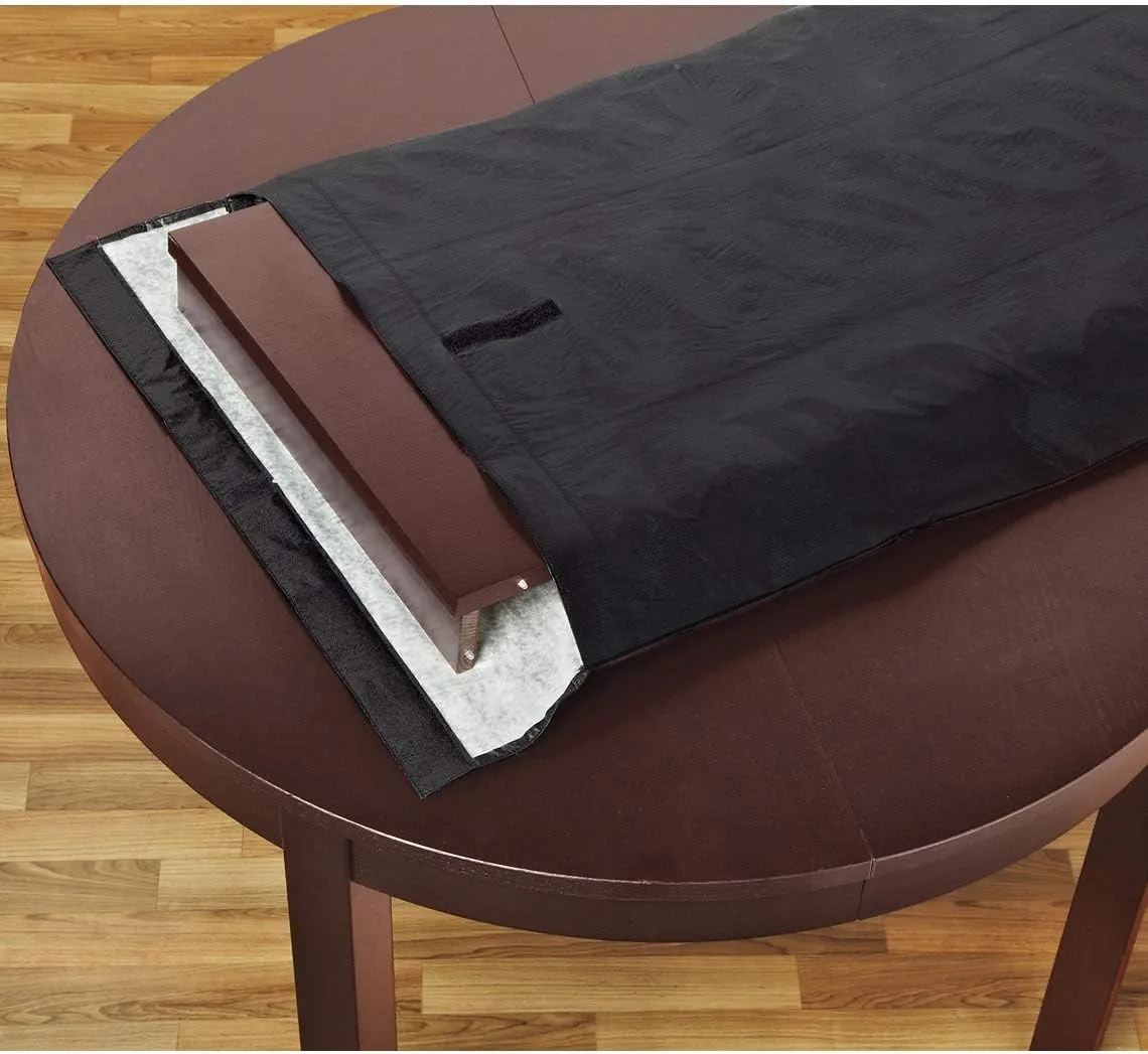LAMINET Premium Heavy Duty Table Leaf Storage Bag water , scratch resistant. Extra Thick waterproof exterior flannel backing. Store Your Table Leaves safely. Holds Leaves up to 18" wide.