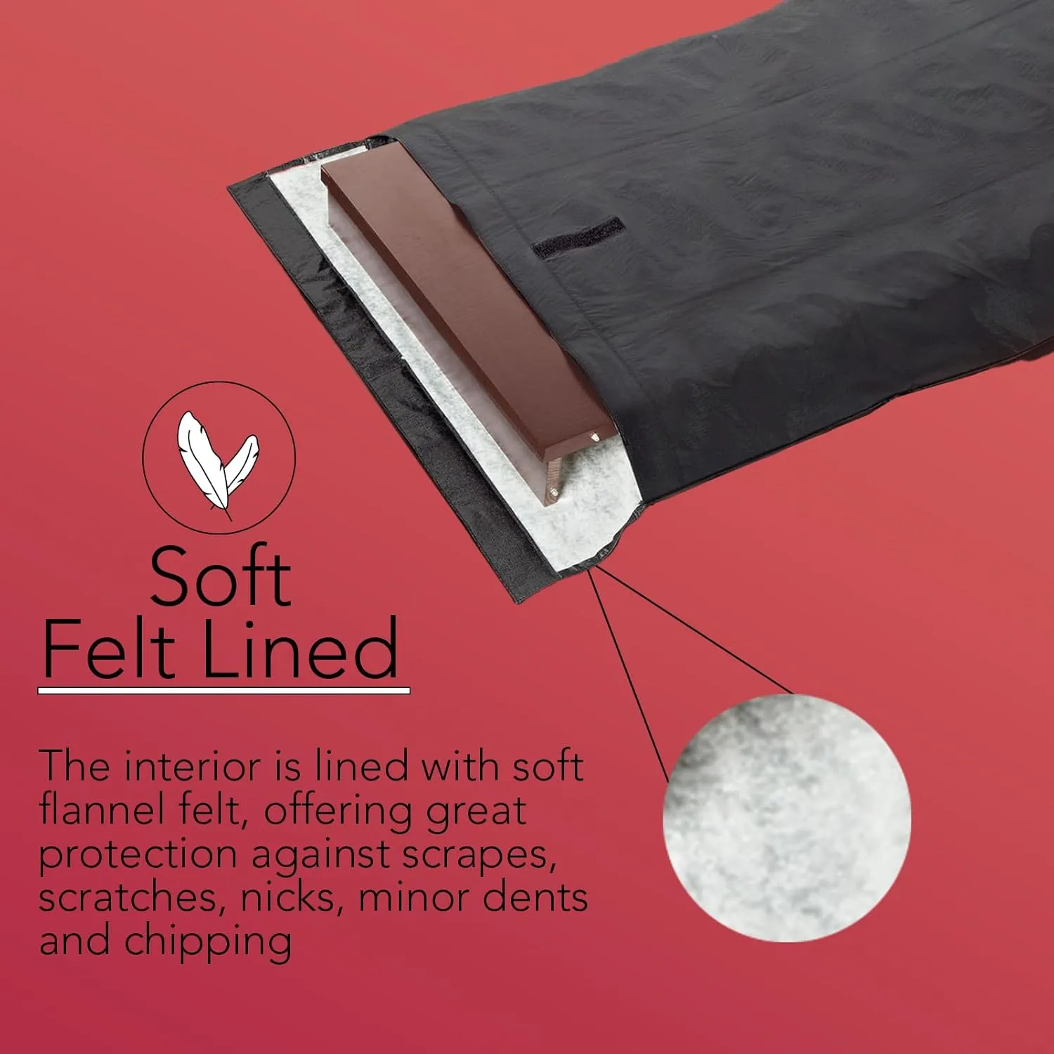 LAMINET Premium Heavy Duty Table Leaf Storage Bag water , scratch resistant. Extra Thick waterproof exterior flannel backing. Store Your Table Leaves safely. Holds Leaves up to 18" wide.