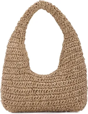 Lanpet Summer Beach Straw Hobo Bag for Women 2025 Casual Raffia Vacation Tote HandBag