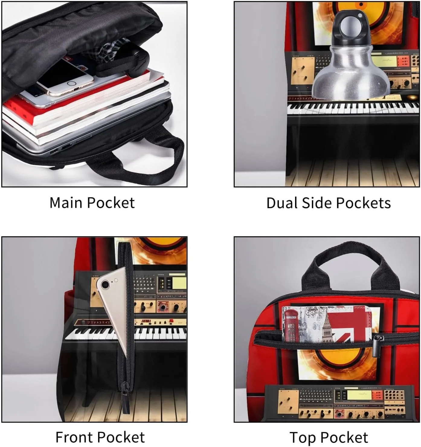 Laptop Backpack 14.7 Inch with Compartment music studio Laptop Bag Lightweight Casual Daypack for Travel