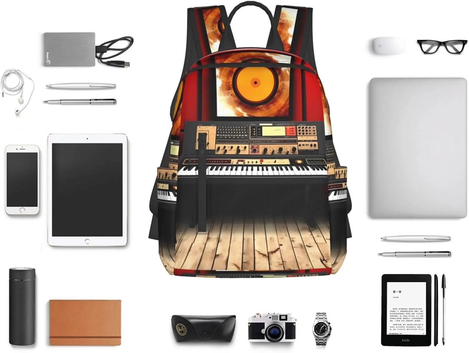 Laptop Backpack 14.7 Inch with Compartment music studio Laptop Bag Lightweight Casual Daypack for Travel