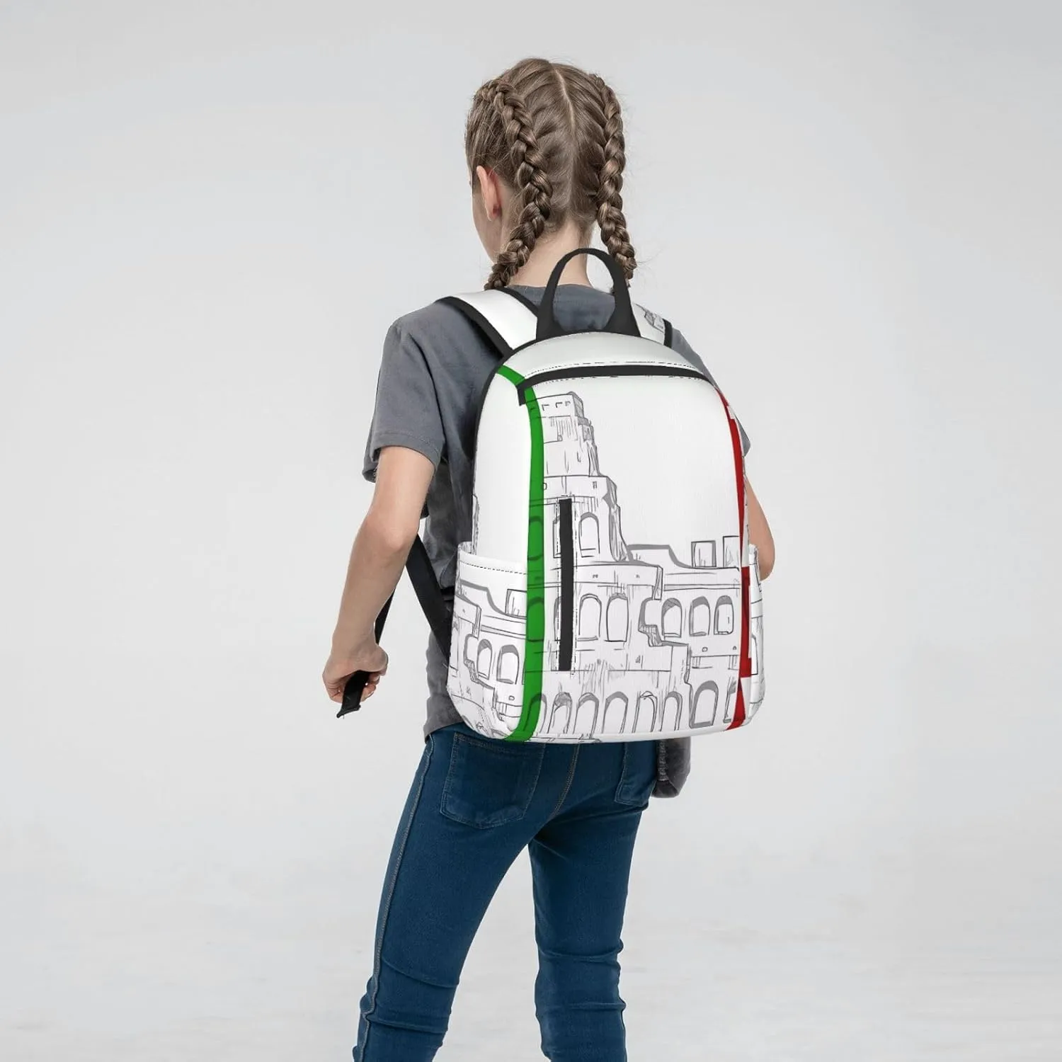 Laptop Backpack 14.7 Inch with Compartment Roman Italian Flag Laptop Bag Lightweight Casual Daypack for Travel