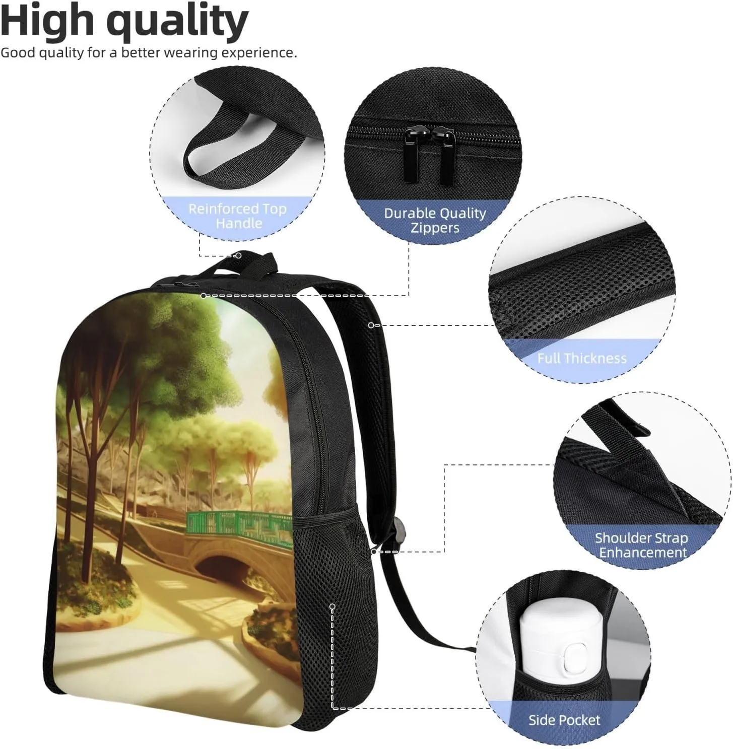 Laptop Backpack 16.1 Inch with Compartment Park Laptop Bag Lightweight Casual Daypack for Travel