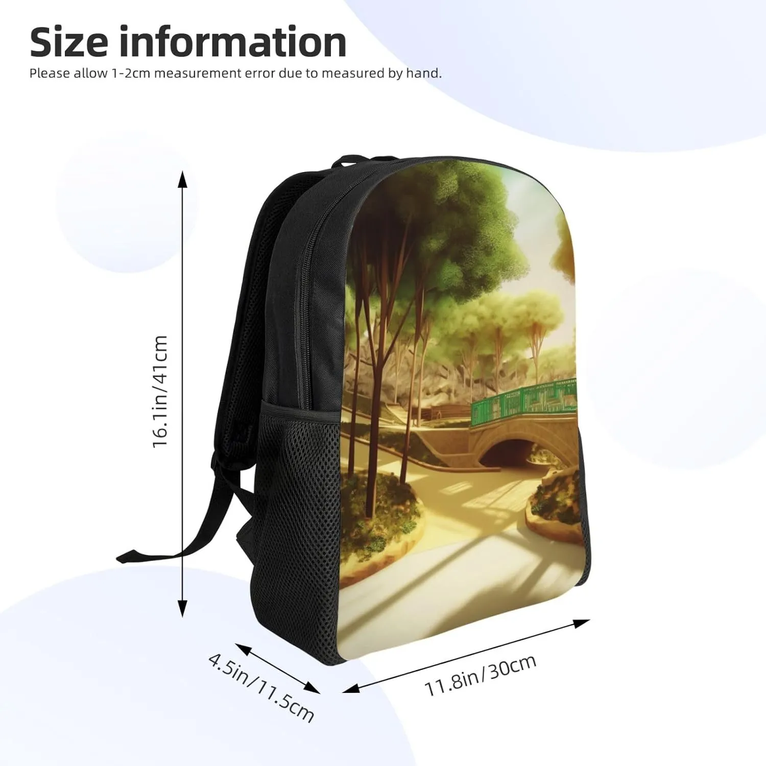 Laptop Backpack 16.1 Inch with Compartment Park Laptop Bag Lightweight Casual Daypack for Travel