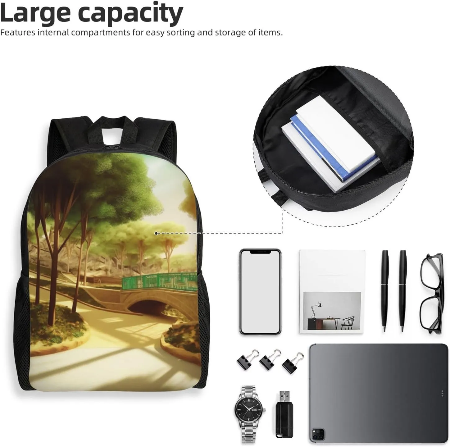 Laptop Backpack 16.1 Inch with Compartment Park Laptop Bag Lightweight Casual Daypack for Travel