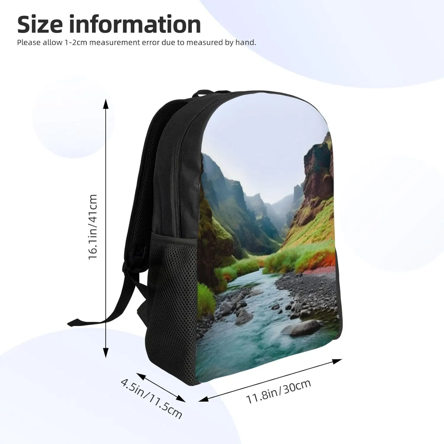 Laptop Backpack 16.1 Inch with Compartment Valley Rivers Laptop Bag Lightweight Casual Daypack for Travel