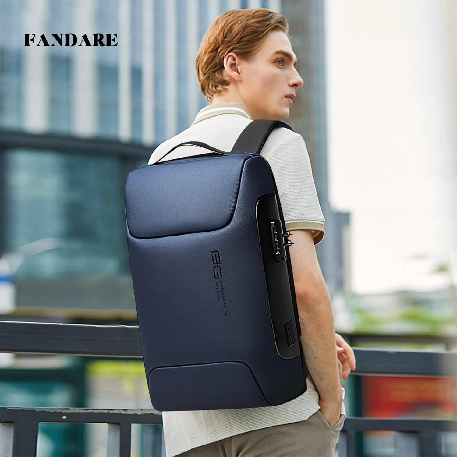 Laptop Backpack Business Anti-Theft Daypacks Travel Large Backpack with USB Charging Port Waterproof Computer Bag for Women & Men Fits 15.6 Inch Notebook Blue