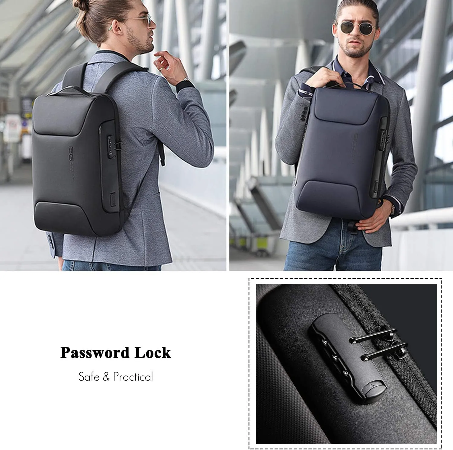 Laptop Backpack Business Anti-Theft Daypacks Travel Large Backpack with USB Charging Port Waterproof Computer Bag for Women & Men Fits 15.6 Inch Notebook Blue