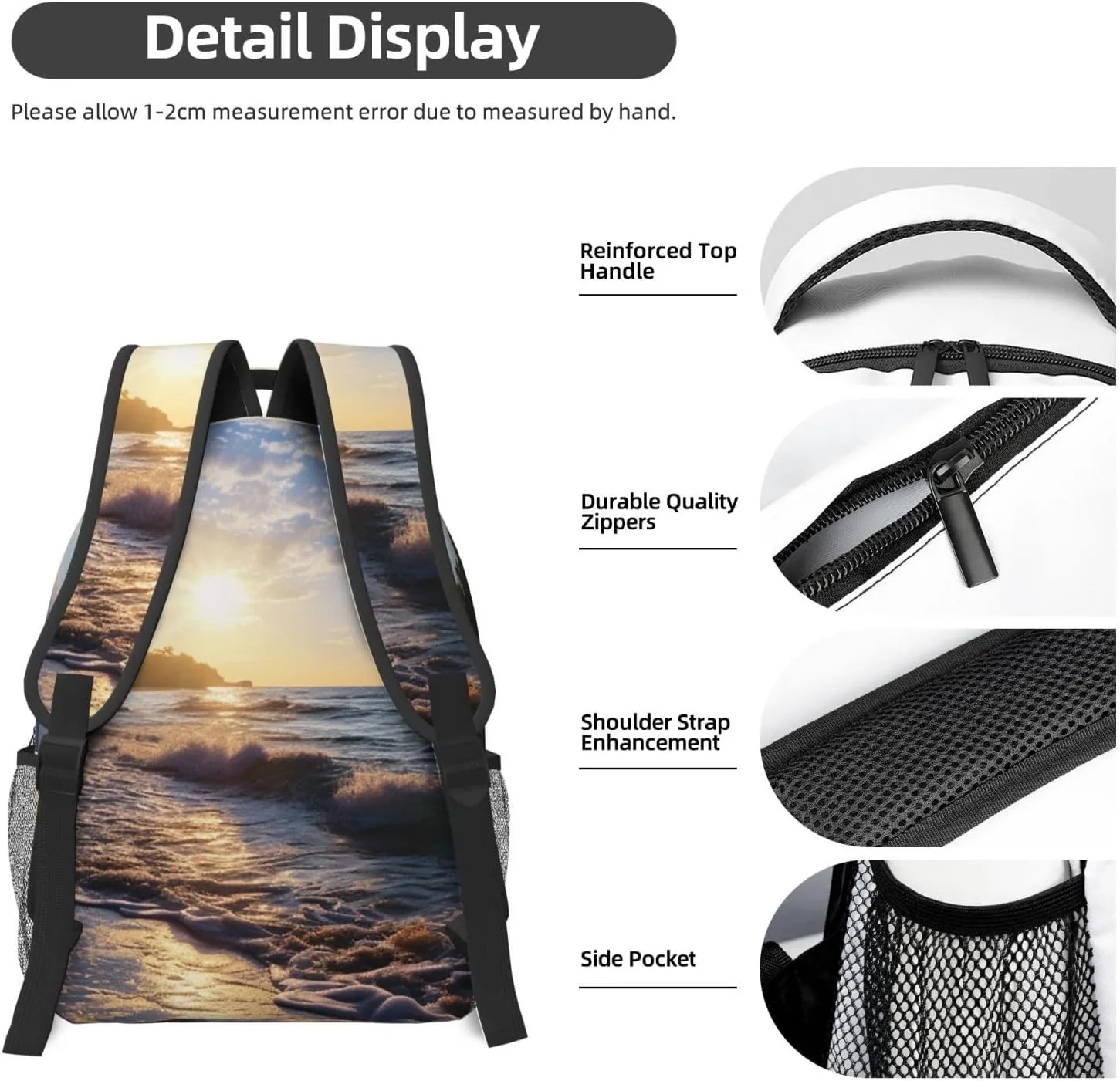 Laptop Backpack for Men Women Lightweight Travel Backpack Beach View Daypack Laptop Bag for Travel