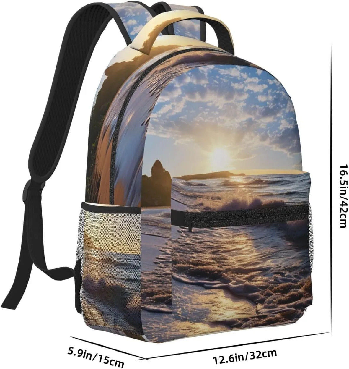 Laptop Backpack for Men Women Lightweight Travel Backpack Beach View Daypack Laptop Bag for Travel