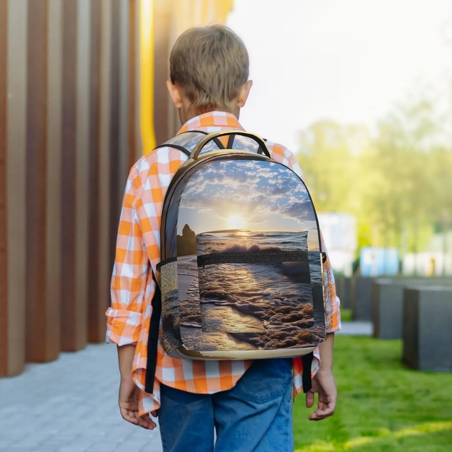 Laptop Backpack for Men Women Lightweight Travel Backpack Beach View Daypack Laptop Bag for Travel