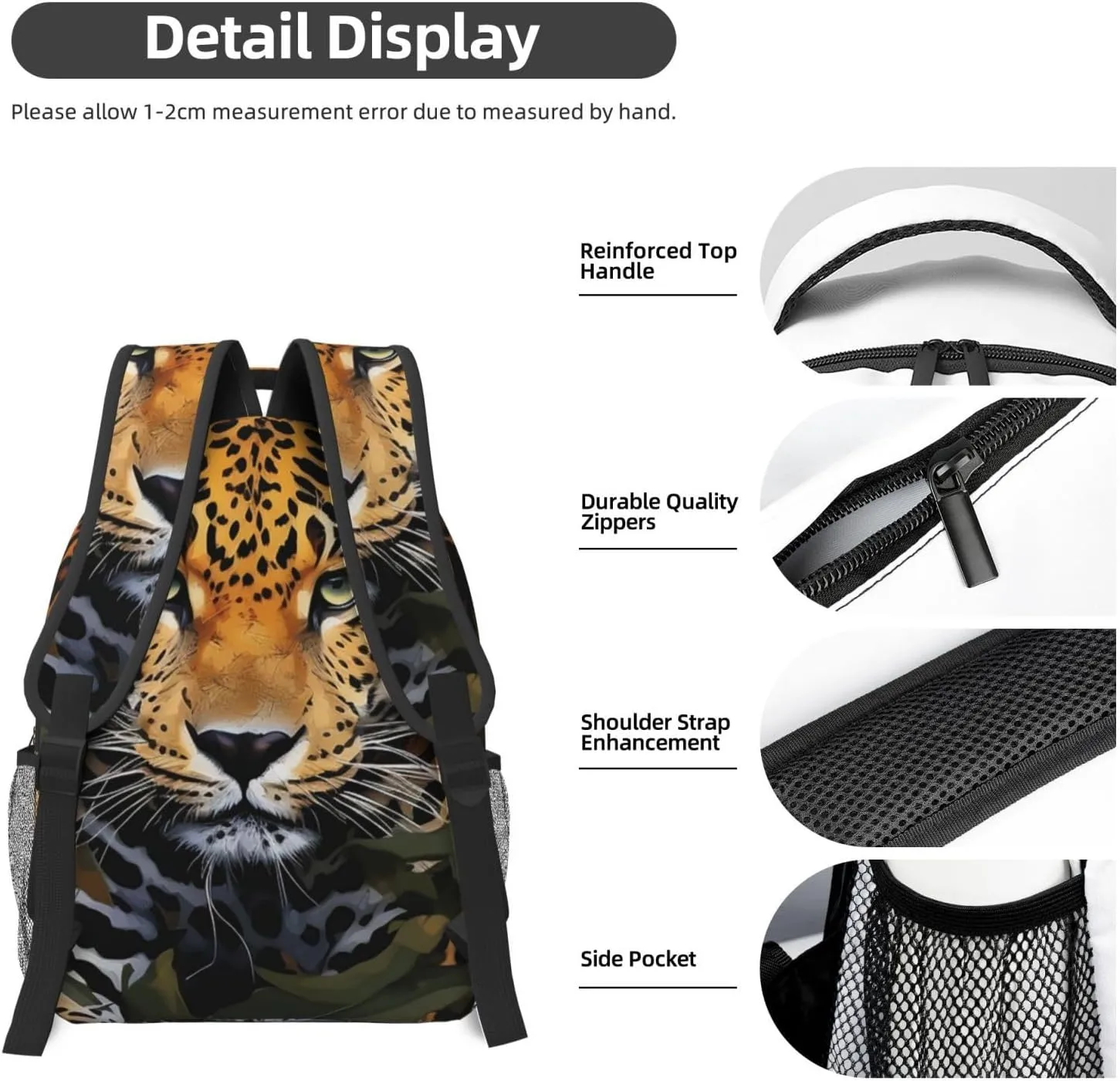 Laptop Backpack for Men Women Lightweight Travel Backpack Jungle leopard Daypack Laptop Bag for Travel
