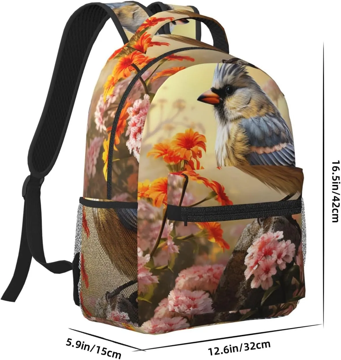 Laptop Backpack for Men Women Lightweight Travel Backpack Sparrow Birds Sing Daypack Laptop Bag for Travel