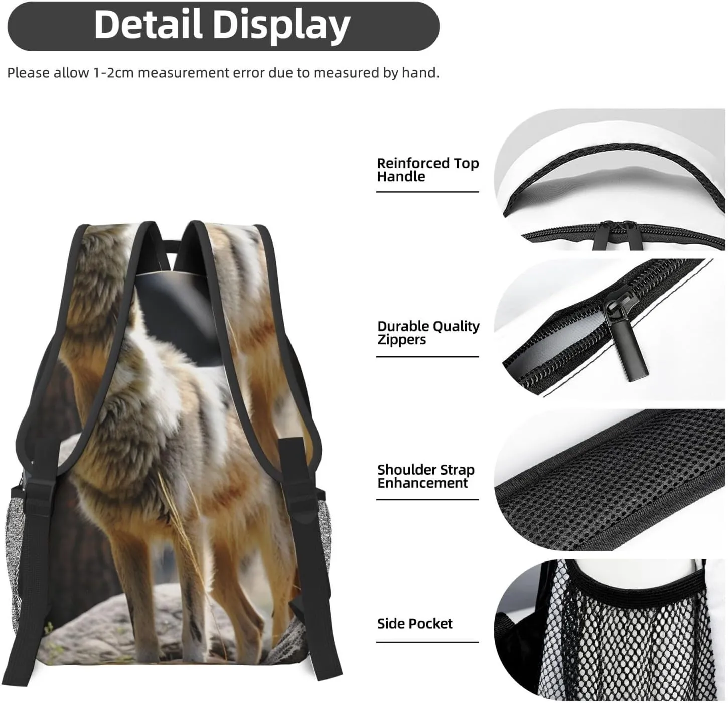 Laptop Backpack for Men Women Lightweight Travel Backpack Wildlife Wolf Daypack Laptop Bag for Travel