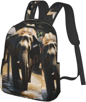 Laptop Backpack Lightweight Backpack for Men Women Daypack Elephant drinking water Laptop Bag Casual Backpack for Travel