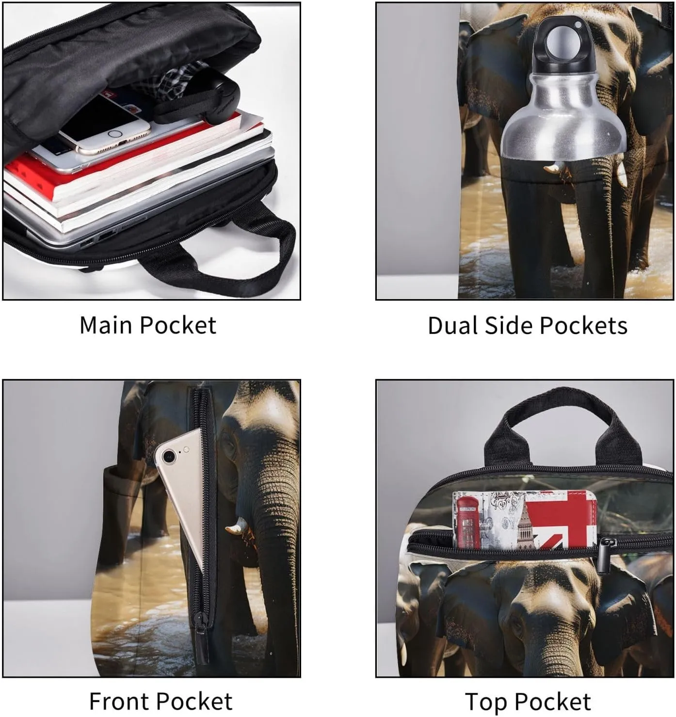 Laptop Backpack Lightweight Backpack for Men Women Daypack Elephant drinking water Laptop Bag Casual Backpack for Travel