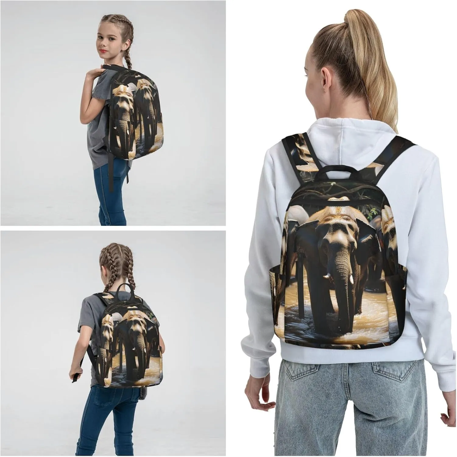 Laptop Backpack Lightweight Backpack for Men Women Daypack Elephant drinking water Laptop Bag Casual Backpack for Travel