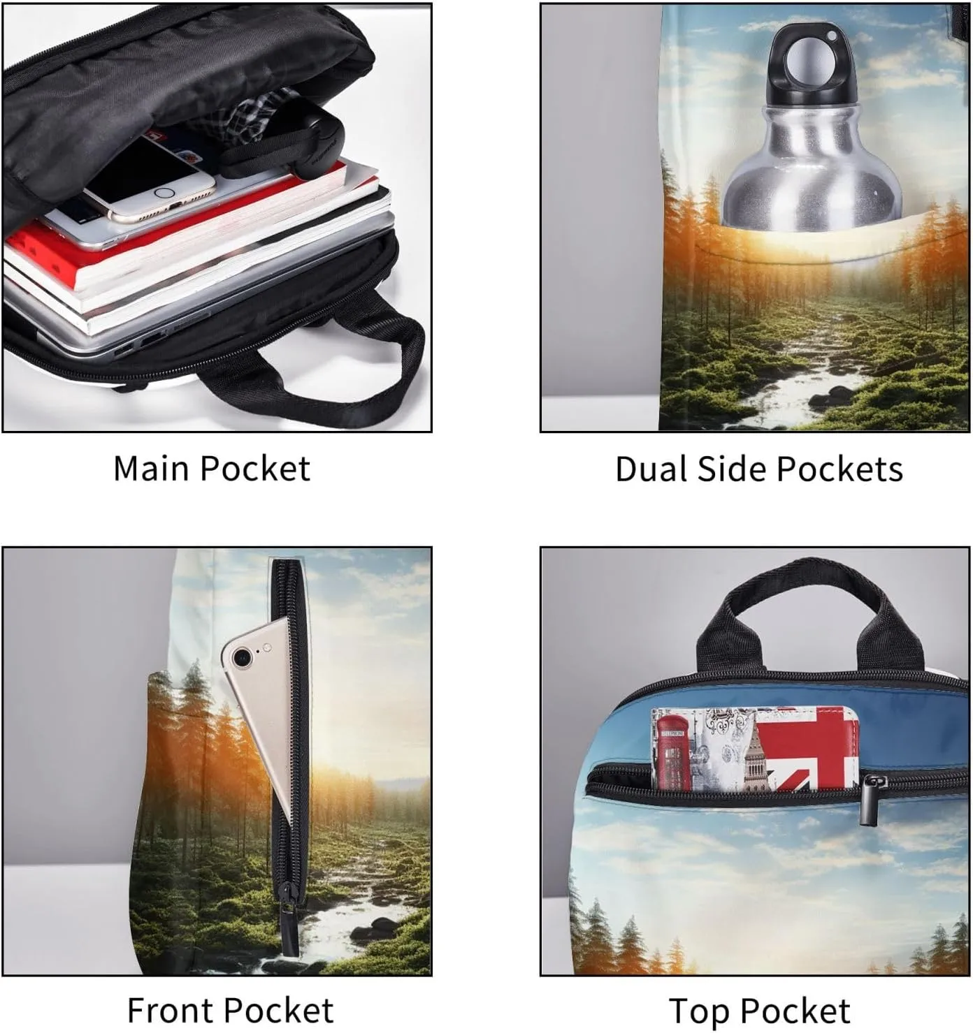 Laptop Backpack Lightweight Backpack for Men Women Daypack Forest in Sunset time Laptop Bag Casual Backpack for Travel