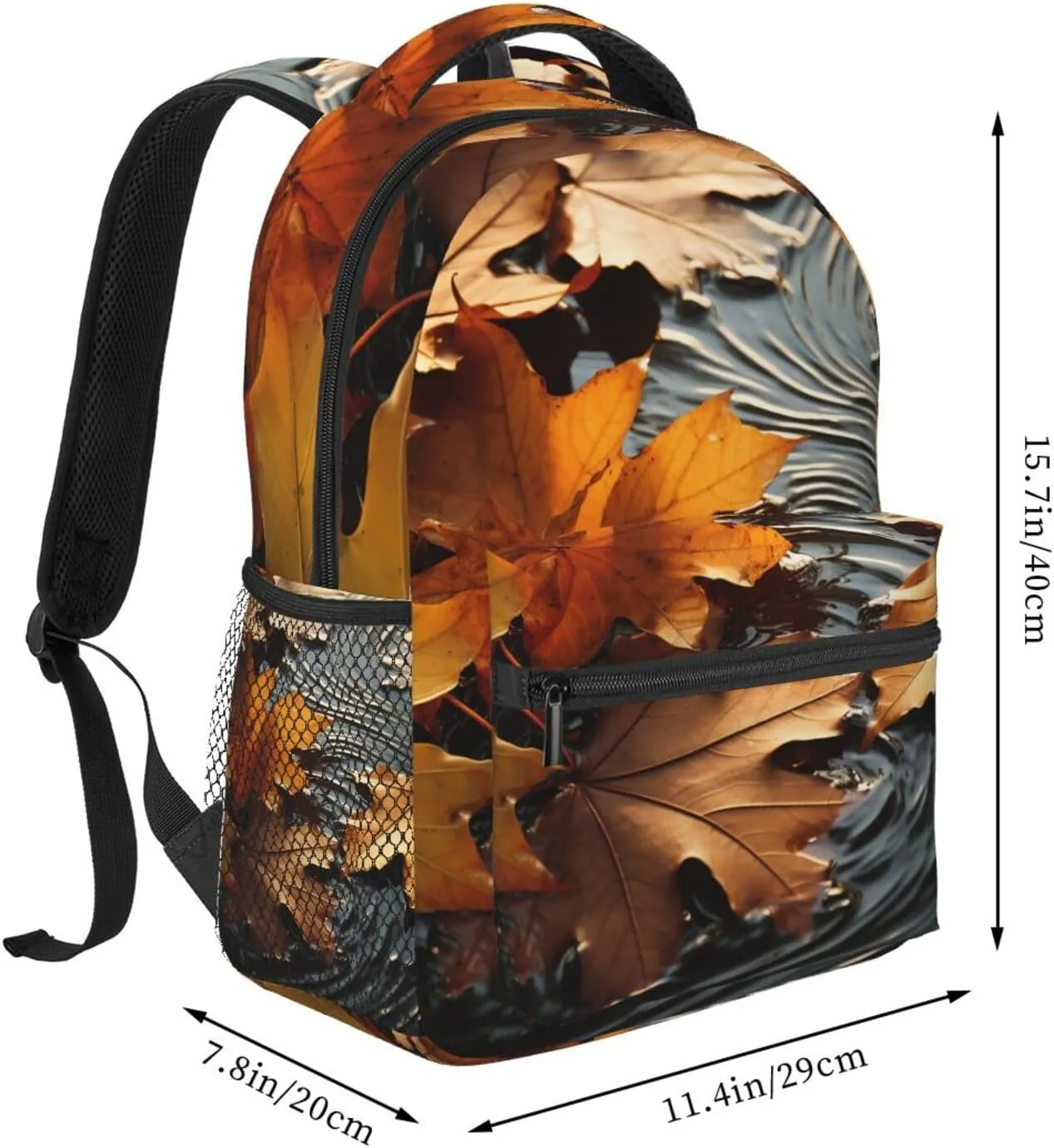 Laptop Backpack Lightweight Daypack for Men Women Fall Leaves Backpack Laptop Bag for Travel Hiking