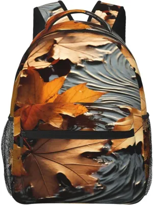 Laptop Backpack Lightweight Daypack for Men Women Fall Leaves Backpack Laptop Bag for Travel Hiking