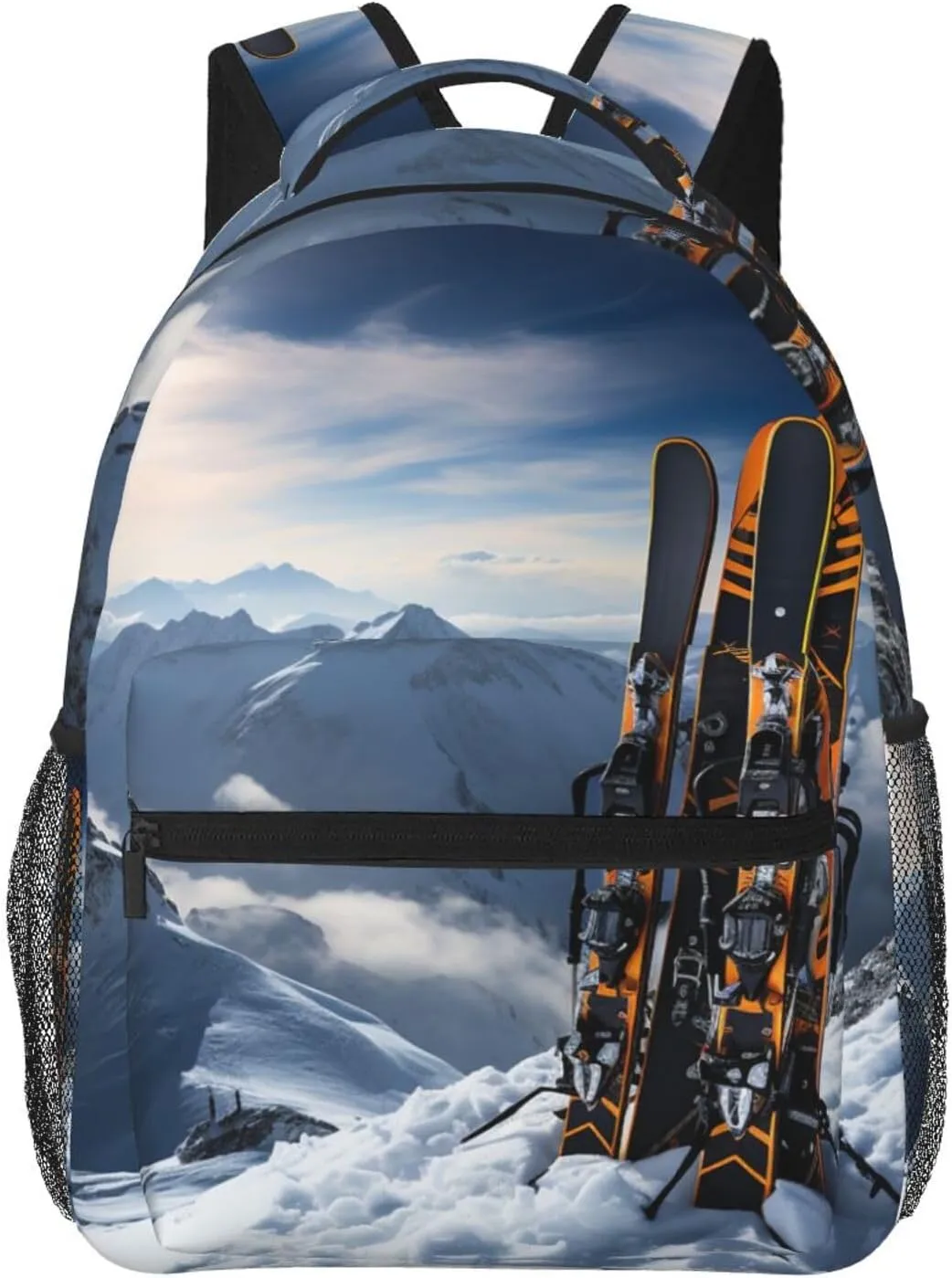 Laptop Backpack Lightweight Daypack for Men Women Skis on mountain Backpack Laptop Bag for Travel Hiking