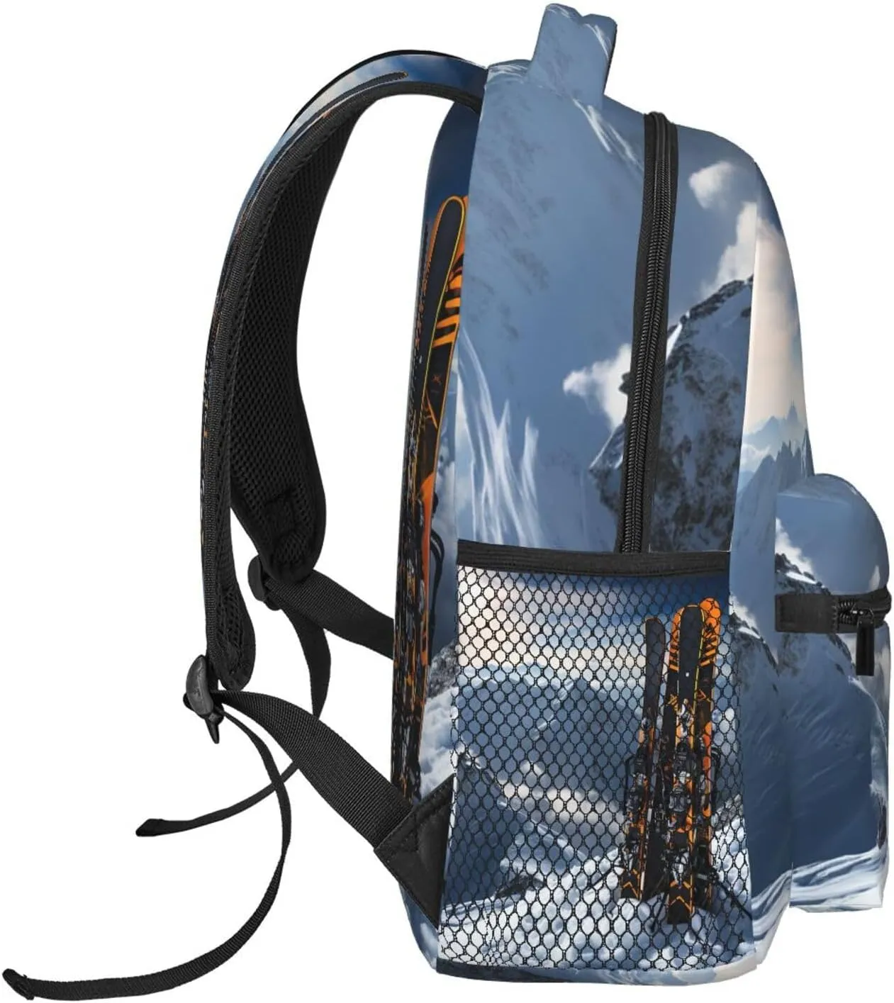 Laptop Backpack Lightweight Daypack for Men Women Skis on mountain Backpack Laptop Bag for Travel Hiking