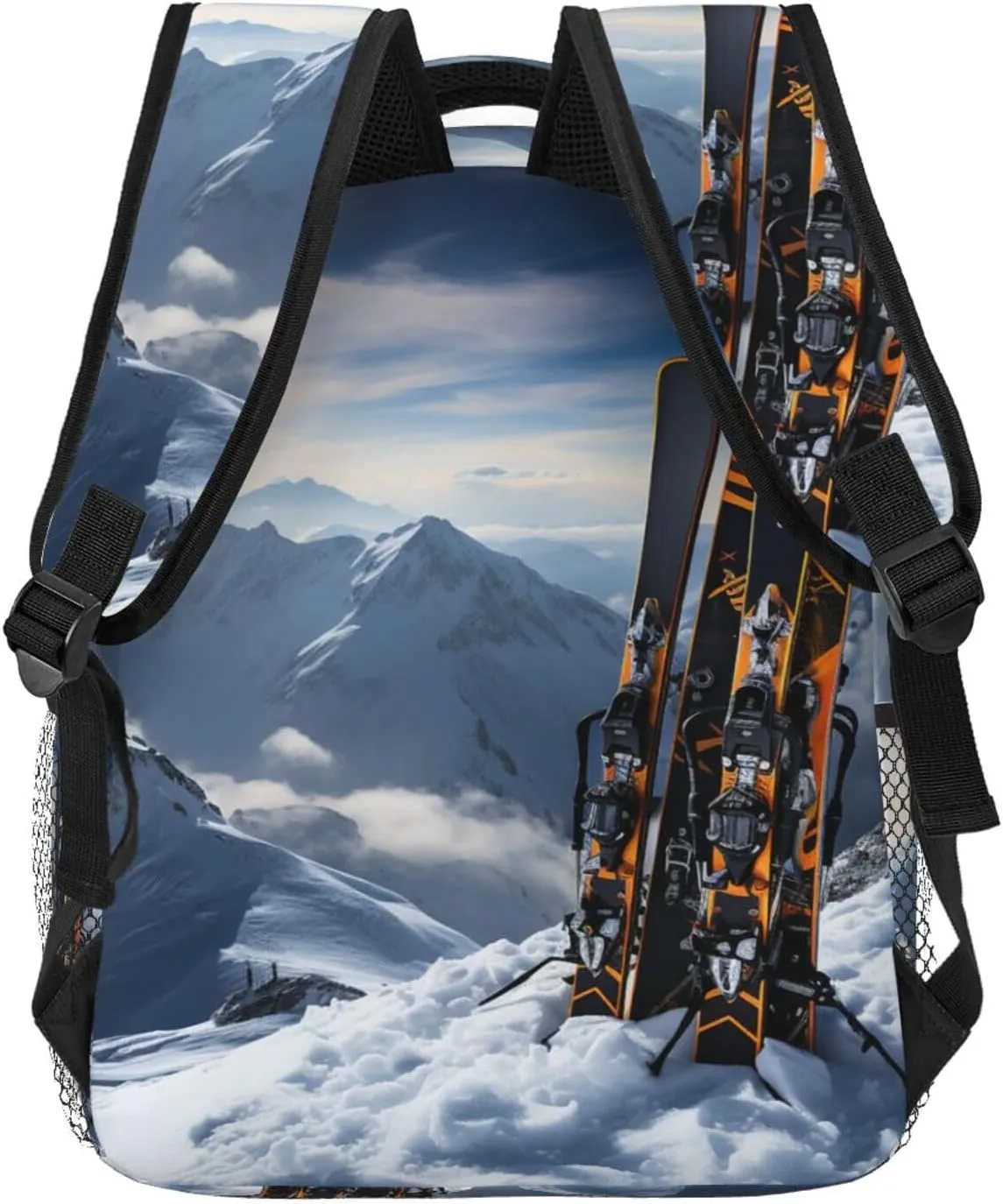 Laptop Backpack Lightweight Daypack for Men Women Skis on mountain Backpack Laptop Bag for Travel Hiking