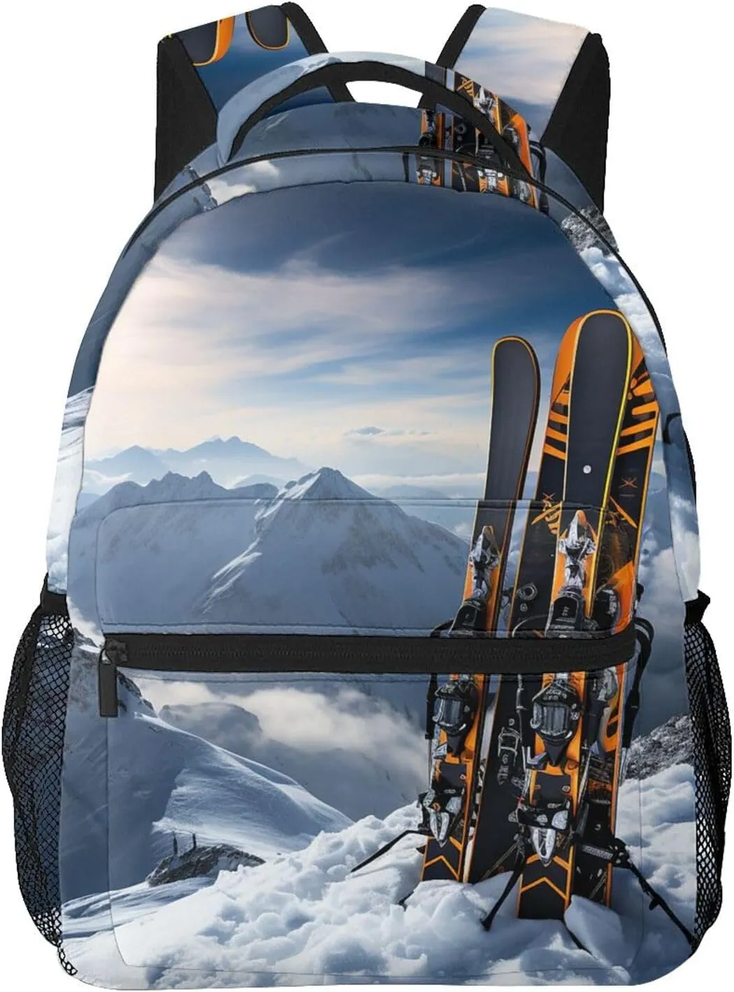 Laptop Backpack Lightweight Daypack for Men Women Skis on mountain Backpack Laptop Bag for Travel Hiking