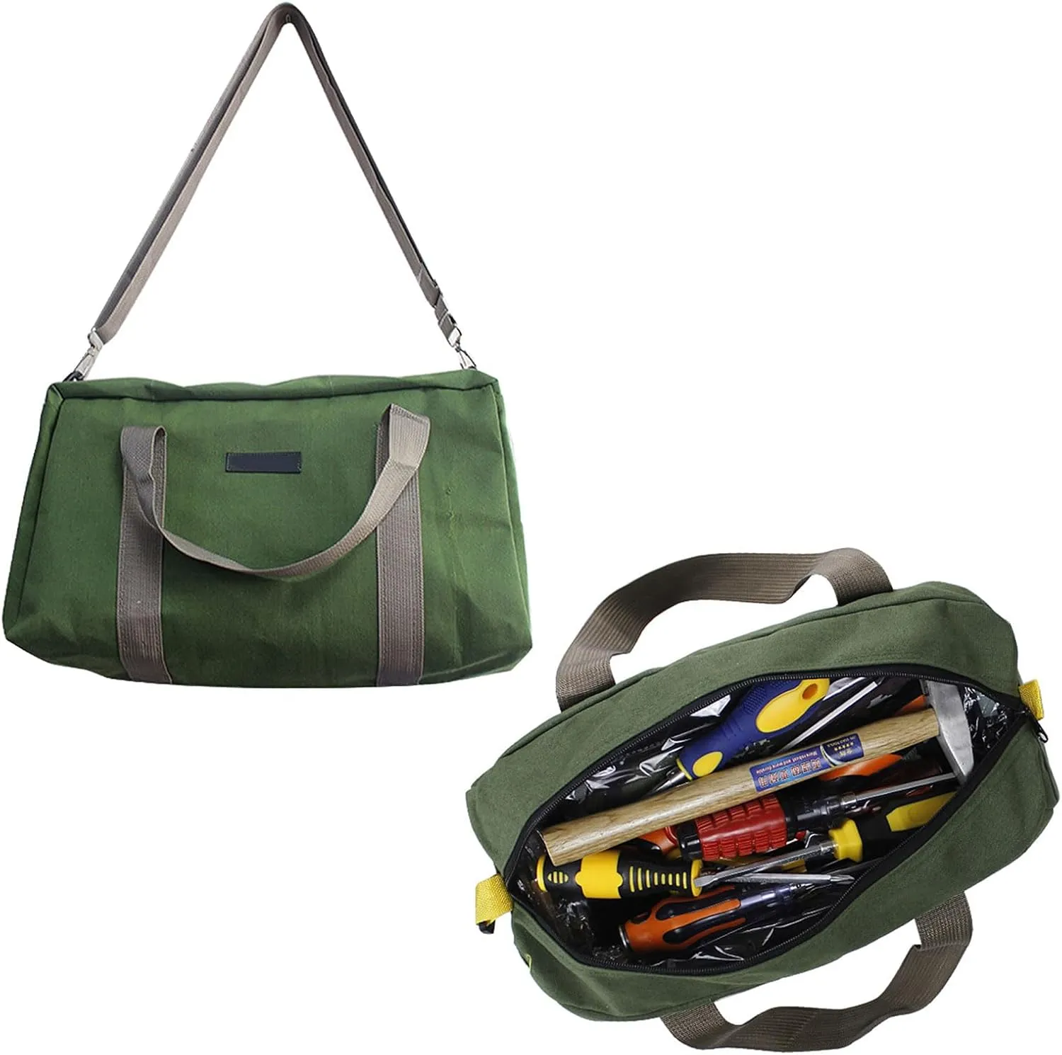 Large Capacity Handbag Tool Storage Bag Power Tool Organizers Pouches Heavy Duty Canvas Tool Bag Wide Mouth Tool Bag
