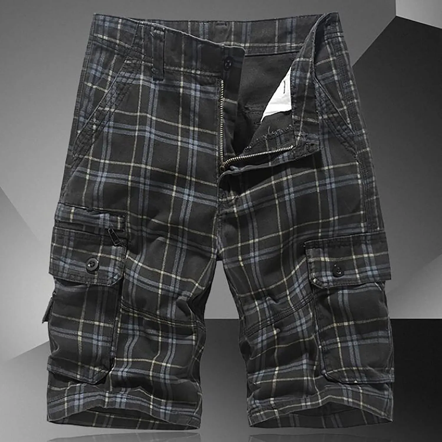 LCMTWX Khaki Shorts Leisure Overalls Summer Men's and Color Pants with Multi-Pocket Men's Pants Big and Tall Cargo Shorts