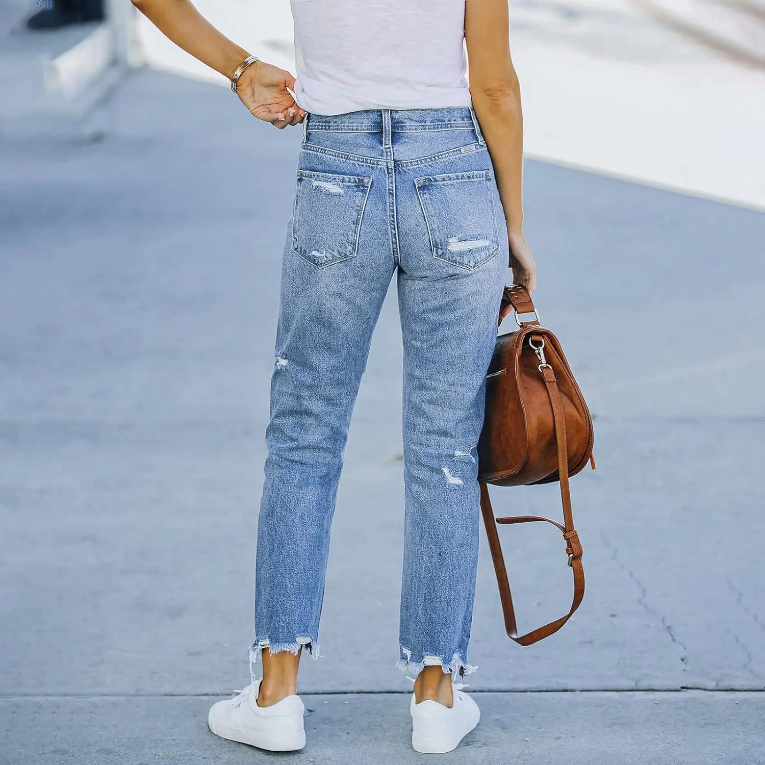 LCMTWX Mom Jeans Bib Overalls Jeans Denim Ripped Casual Denim Women's Rompers Washed Women's Jeans Jeans for Women High Mom
