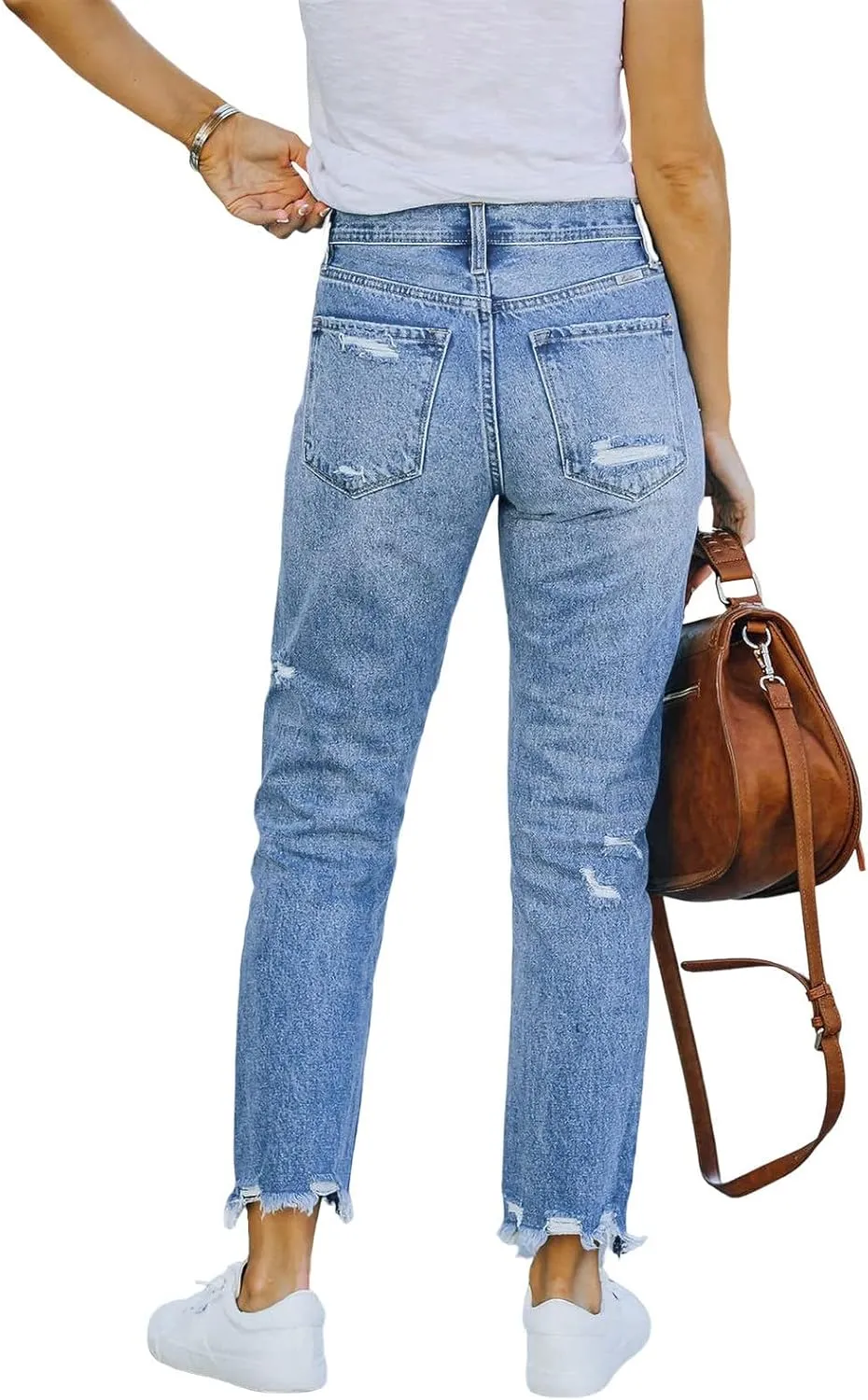 LCMTWX Mom Jeans Bib Overalls Jeans Denim Ripped Casual Denim Women's Rompers Washed Women's Jeans Jeans for Women High Mom