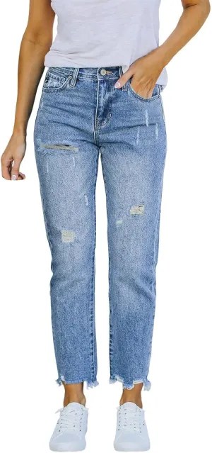 LCMTWX Mom Jeans Bib Overalls Jeans Denim Ripped Casual Denim Women's Rompers Washed Women's Jeans Jeans for Women High Mom