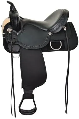 Leather Barrel Racing Western Horse Saddle Handmade Premium Horseback Comfort Riding Trail Equestrian Tooled Carved Horse Sdadles for Horse Riding Size: 10"-18" inches Seat, MOB272