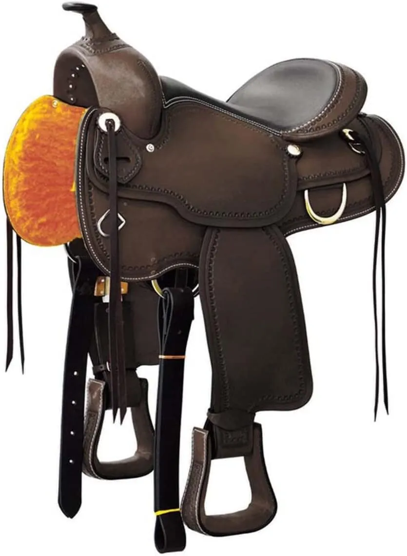 Leather Barrel Racing Western Horse Saddle Handmade Premium Horseback Comfort Riding Trail Equestrian Tooled Carved Horse Sdadles for Horse Riding Size: 10"-18" inches Seat, MOB282