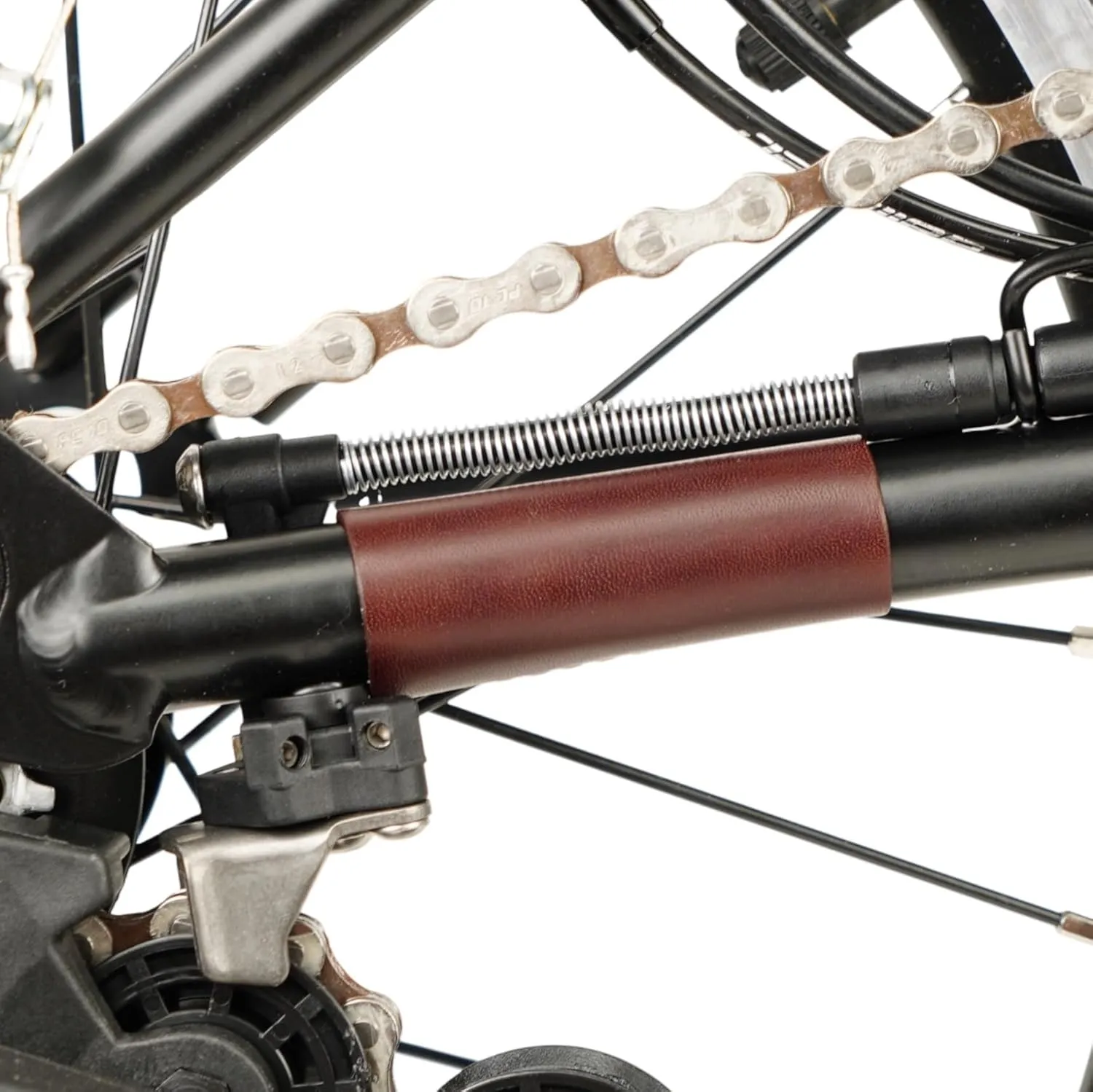 Leather Chain/Hook Protector for Brompton Bicycle (Brown)