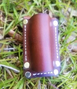 Leather Flashlight Holster for AA Battery Flashlights - Heavyduty Made in USA (Dark Brown (Rivet))