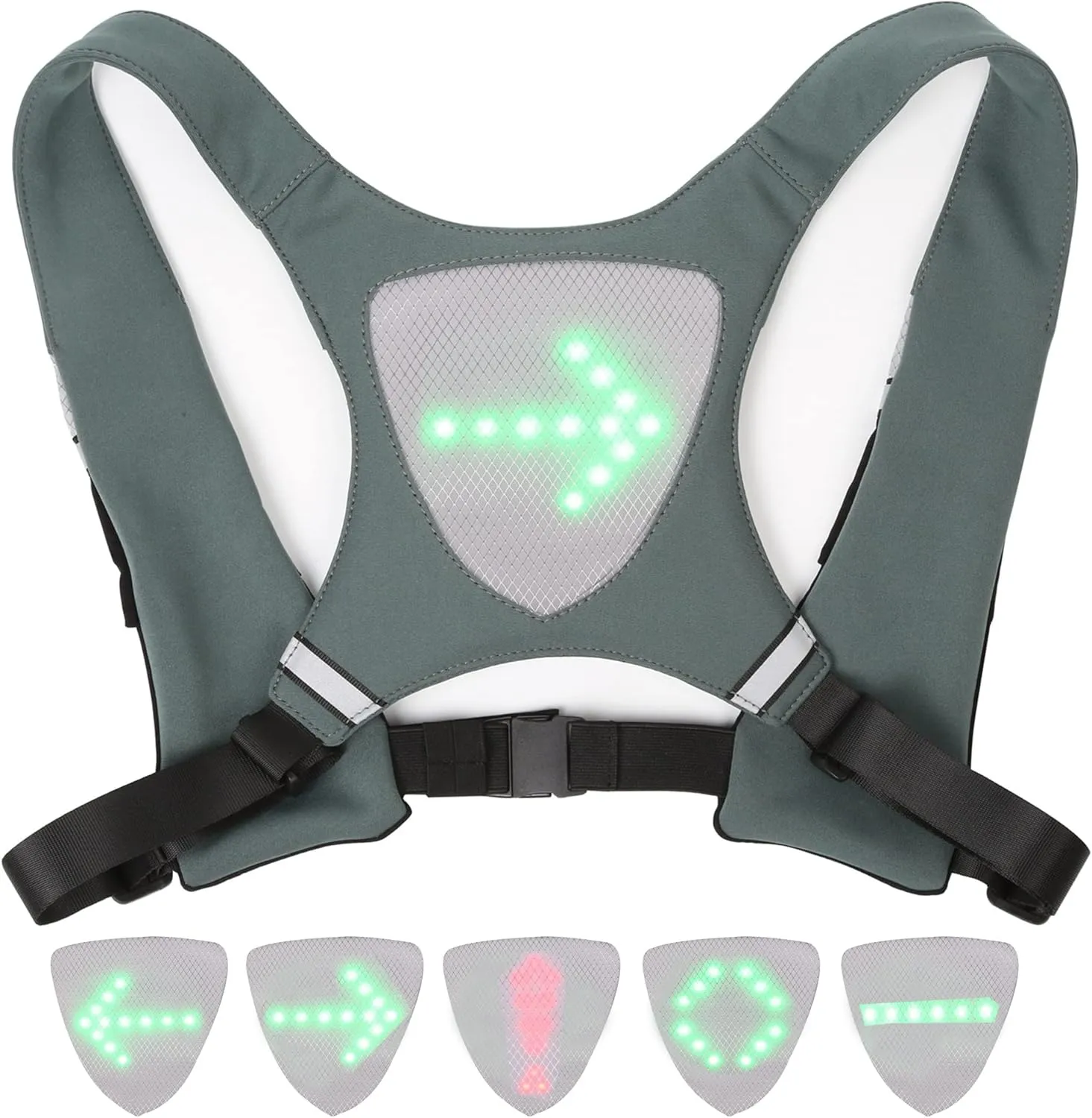 LED Turn Signal Vest USB Charging Safety Bike Pack High Visibility Direction Indicator Cycling Vest Gear