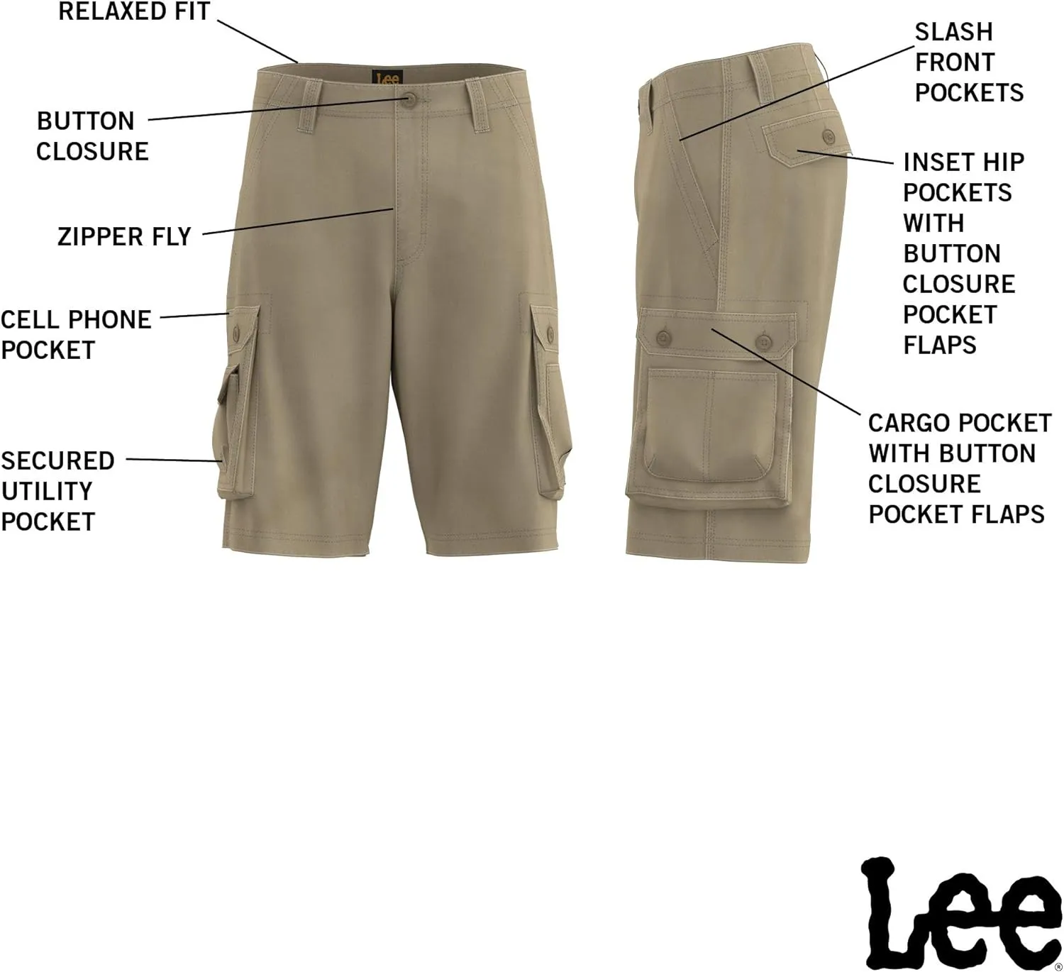 Lee Men's Dungarees New Belted Wyoming Cargo Short