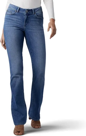 Lee Women's No Gap Waistband Regular Fit Bootcut Jean with Hidden Pocket