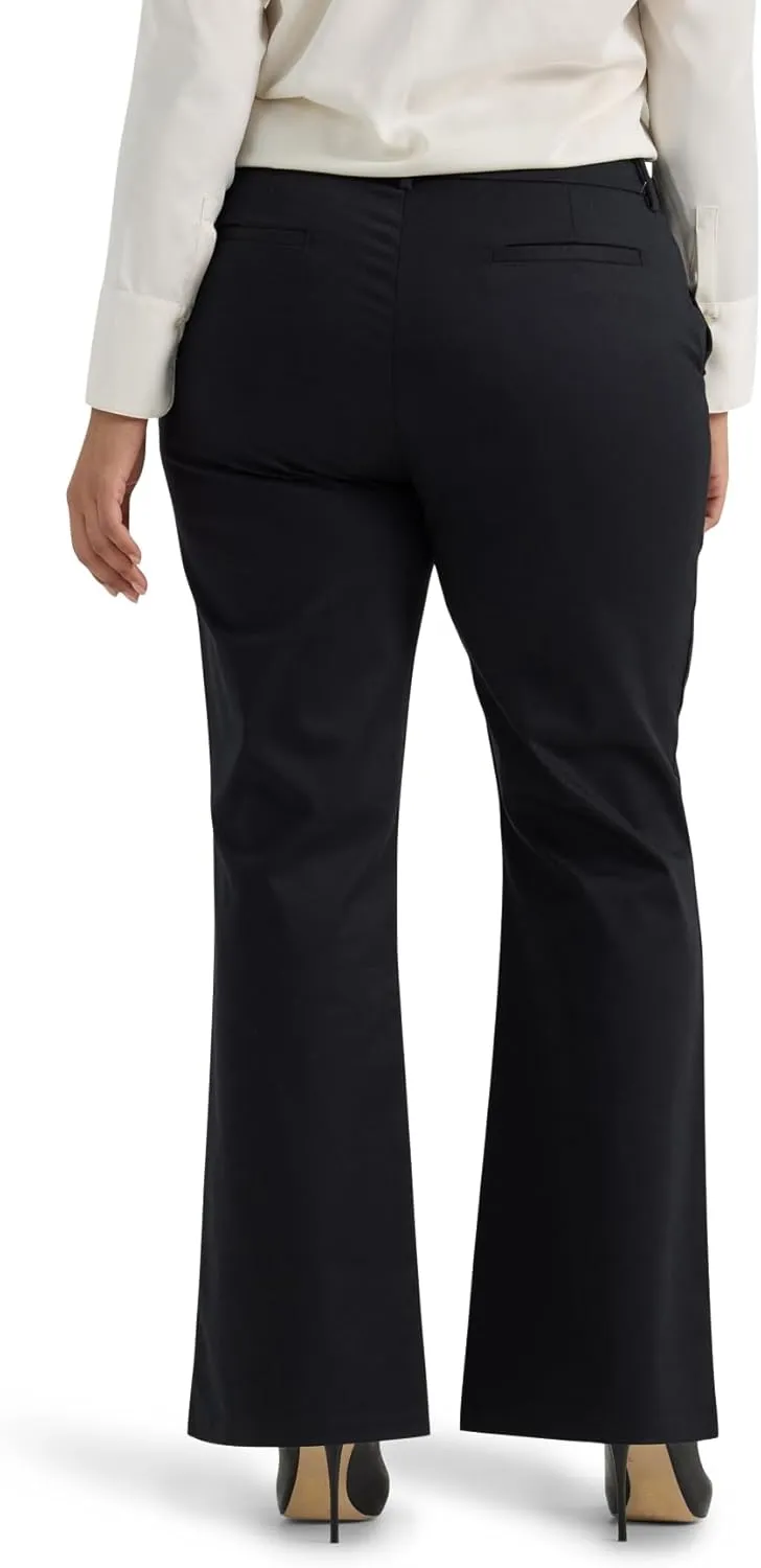 Lee Women's Plus Size Wrinkle Free Mid Rise Bootcut Pant