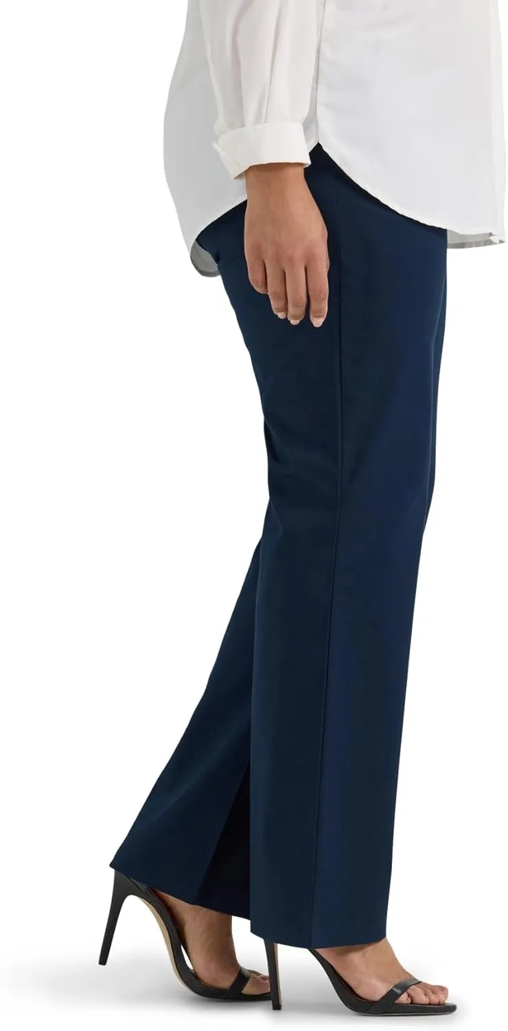 Lee Women's Plus Size Wrinkle Free Mid Rise Bootcut Pant