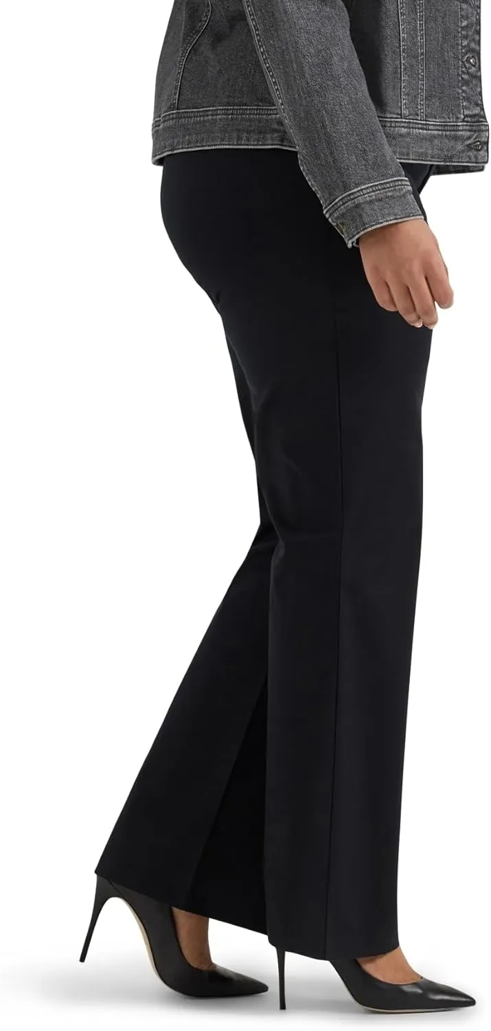 Lee Women's Plus Size Wrinkle Free Mid Rise Bootcut Pant