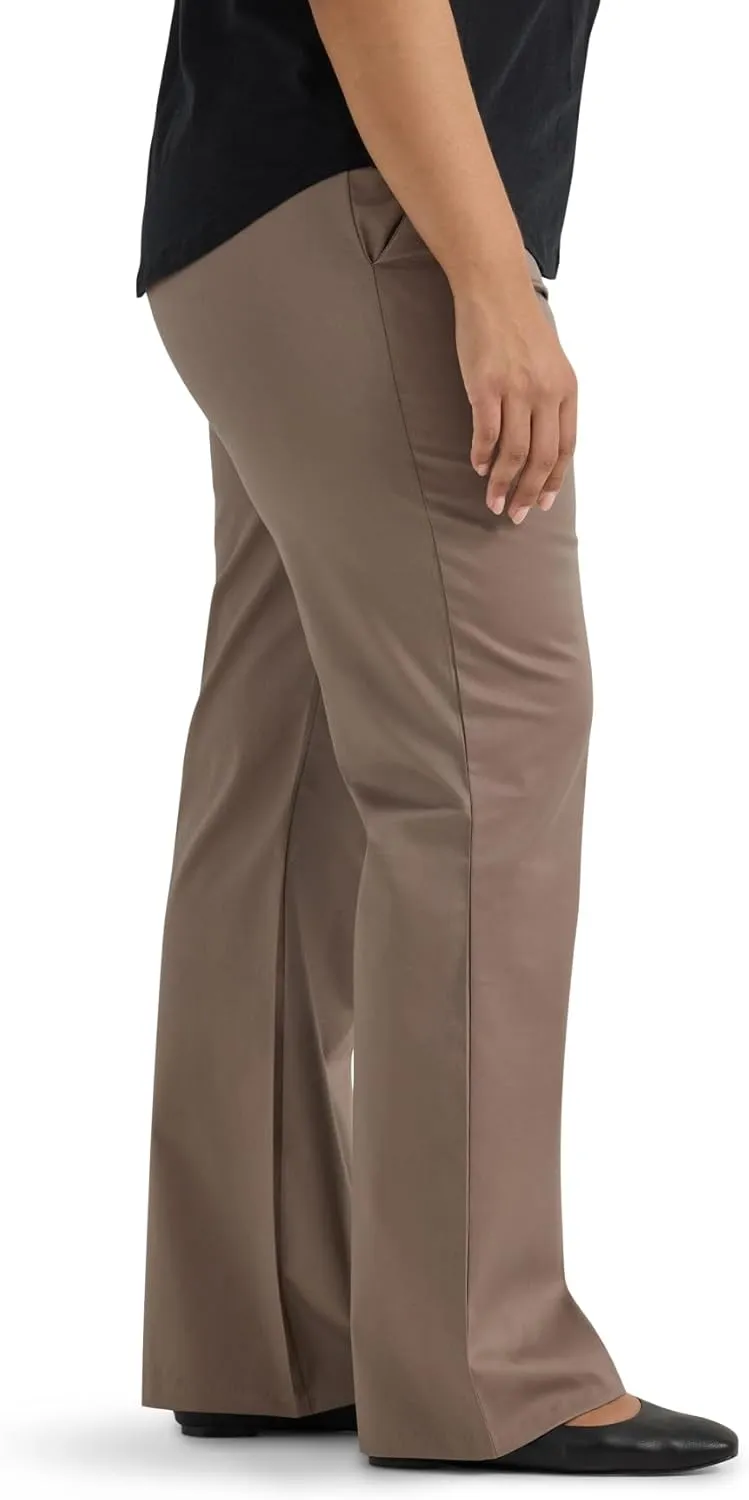 Lee Women's Plus Size Wrinkle Free Mid Rise Bootcut Pant