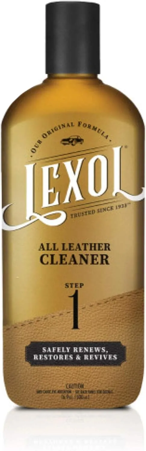 Lexol All Leather Cleaner for Car Interior, Couches and Furniture, Shoes and Boots, Purses and Handbags, Baseball Gloves and Horse Saddles, and More, 16.9 oz