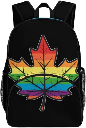 LGBT Canada Pride Backpack Print Laptop Bag Shoulder Bags Travel Casual Daypacks For Women Men