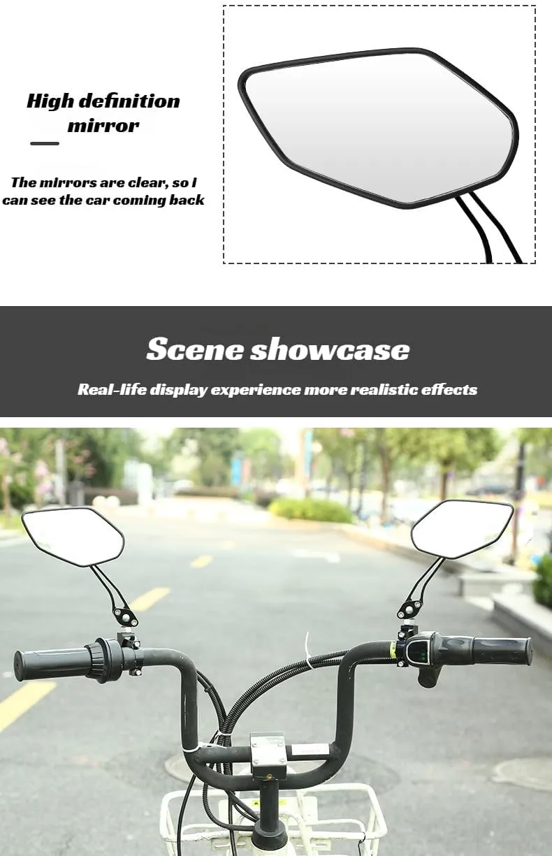 [lilaBelle]【360° Adjustable】 Handlebar Mirror for Mountain Bike - Litweit Aerospace Aluminium, Anti-Corrosion Design with ABS Housing, Unil 22.2mm Fit for Cycling Safe & Commuting