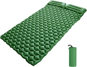 Lixada Inflatable Double Sleeping Pad with Pillow 2 Person Camping Air Mattress for Tent Outdoor Backpacking Traveling Hiking Picnic