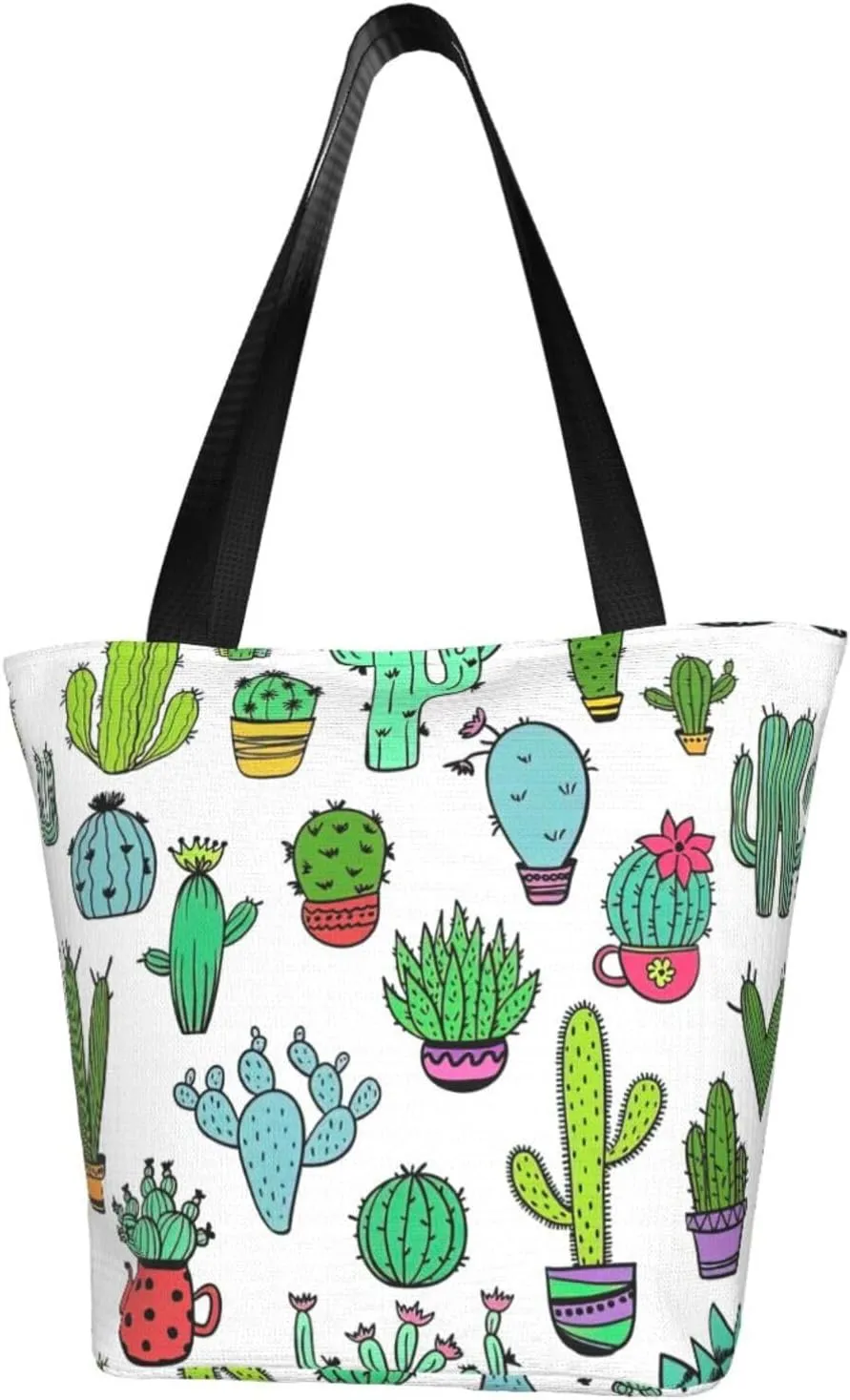 Lovely succulent Print Multifunctional Tote Daypacks for Women Work Travel Shopping Handbags Shoulder Bag